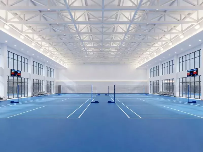 Vidaus badmintono salės plieno konstrukcija