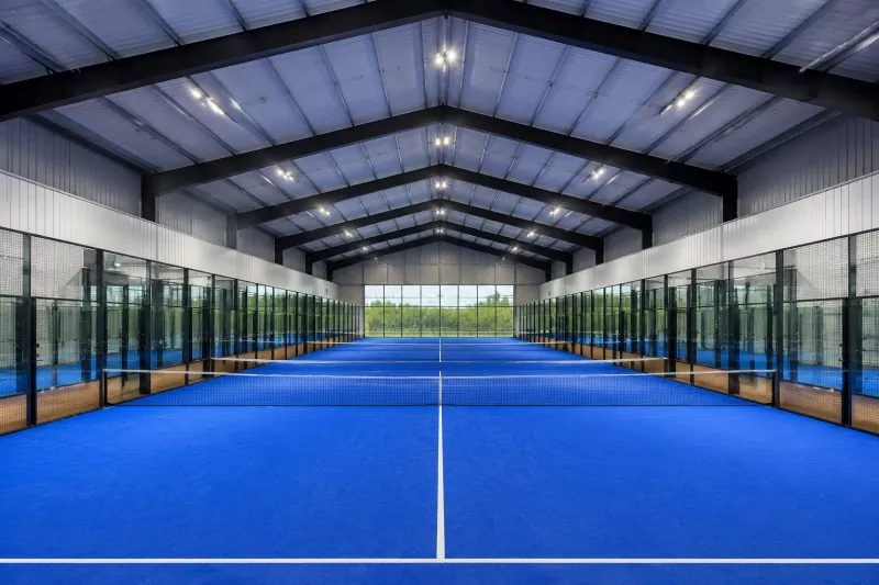 Plieninio rėmo Indoor Padel Court konstrukcija