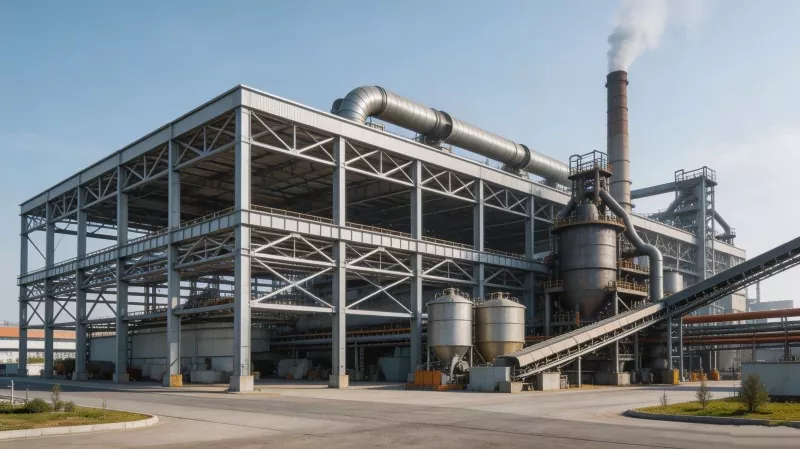 Plieninių konstrukcijų metalurgijos gamyklos statyba